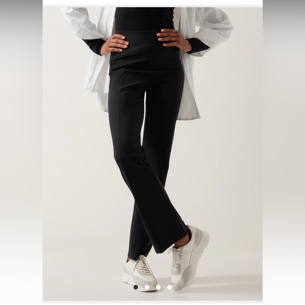 Athletes Delancet Straight Leg Pant. Dress pants with front seam.